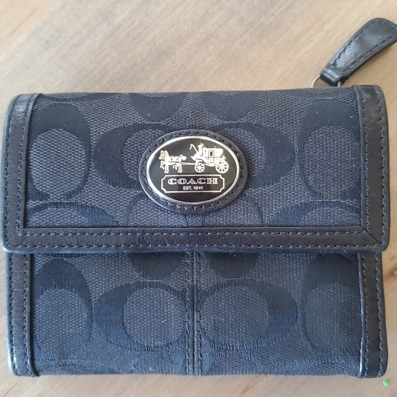 COACH Signature Canvas & Leather Wallet - Picture 6 of 6